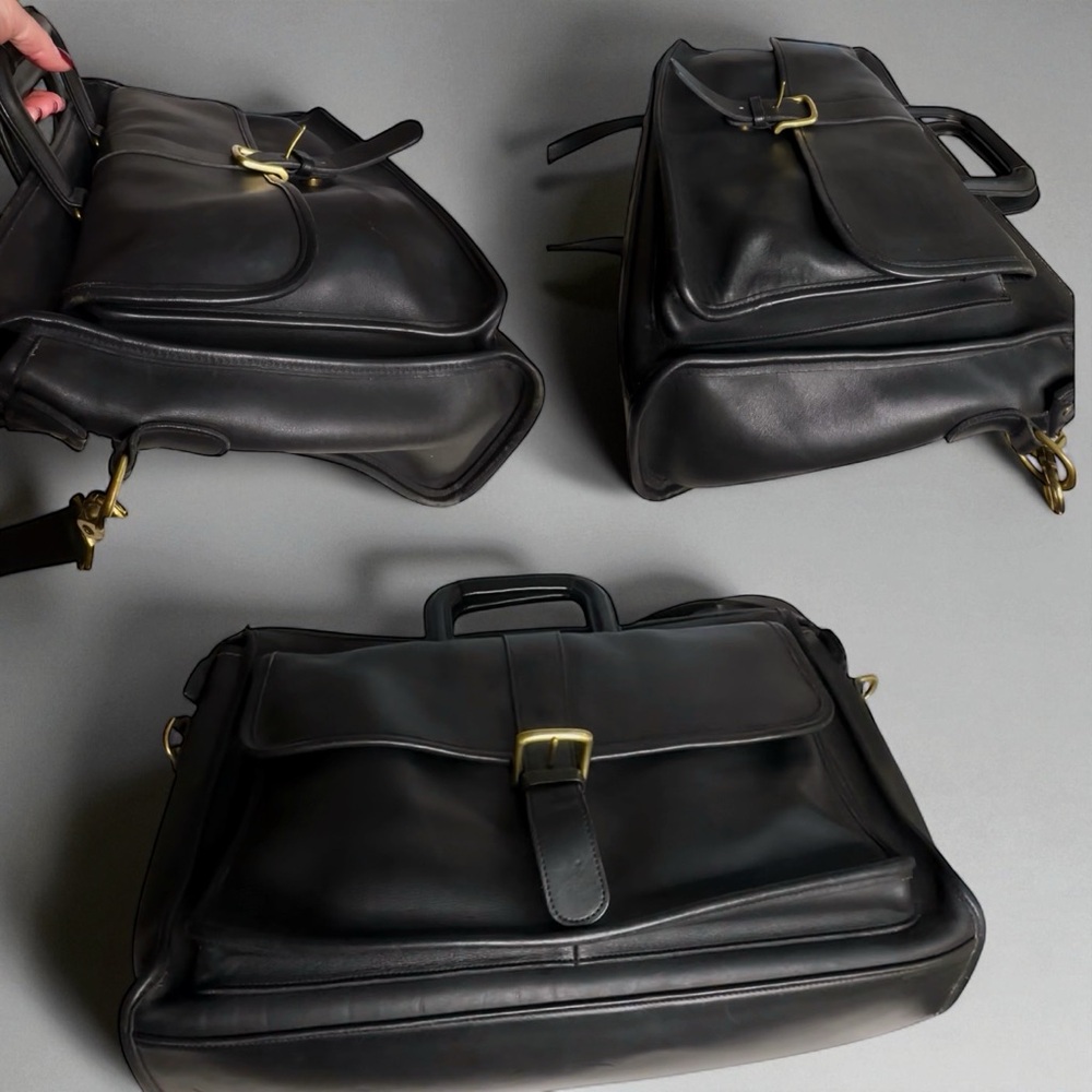 VINTAGE COACH BLACK LEATHER BRIEFCASE 5283 - Picture 10 of 14